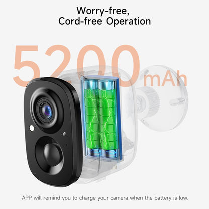 2.5K Wireless Magnetic Security Camera for Indoor & Outdoor, Easy Install Wi-Fi Camera with Night Vision, Motion Detection & Two-Way Audio