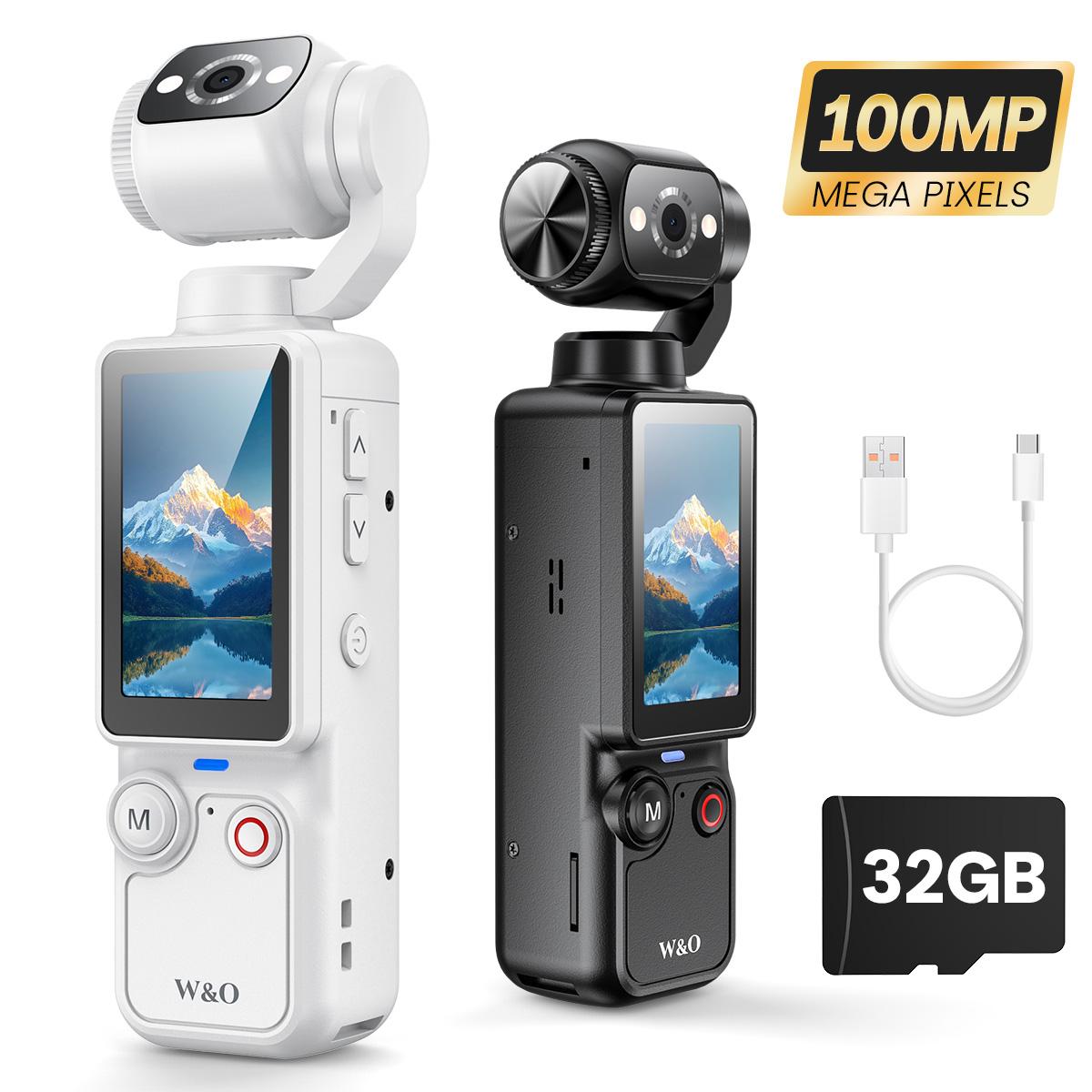 Portable 2.5K Ultra HD Video Recorder with 180° Rotating Lens for Vlogging, Travel & Daily Life