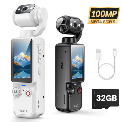Portable 2.5K Ultra HD Video Recorder with 180° Rotating Lens for Vlogging, Travel & Daily Life
