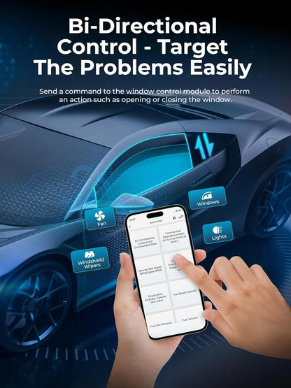 Wireless OBD2 Bluetooth Scanner, Active Test & 8 Reset, Car Diagnostic Tool for iPhone & Android, Vehicle Performance Test, 1 Year Free Software