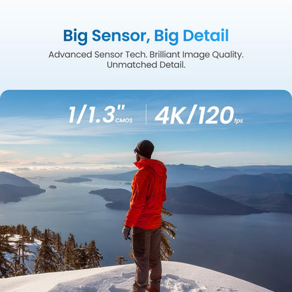 4K Action Camera with Hyper Stabilization, Waterproof to 52ft, 3-Hour Battery, Universal Mount for Adventure Vlogging & Photography