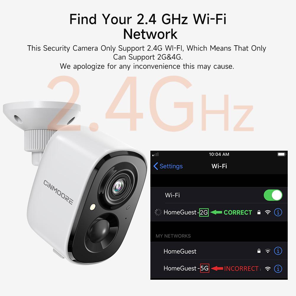 2.5K Wireless Magnetic Security Camera for Indoor & Outdoor, Easy Install Wi-Fi Camera with Night Vision, Motion Detection & Two-Way Audio