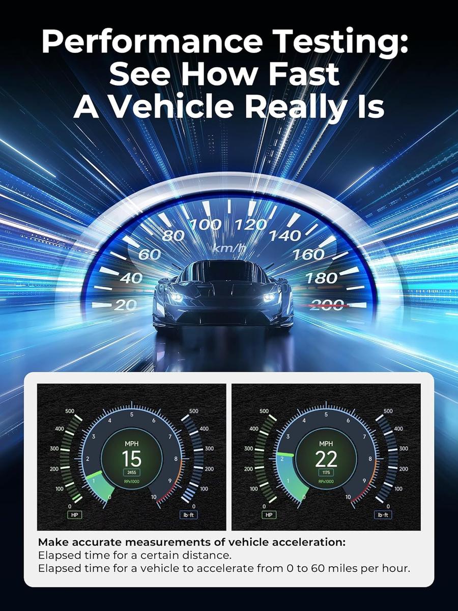 Wireless OBD2 Bluetooth Scanner, Active Test & 8 Reset, Car Diagnostic Tool for iPhone & Android, Vehicle Performance Test, 1 Year Free Software