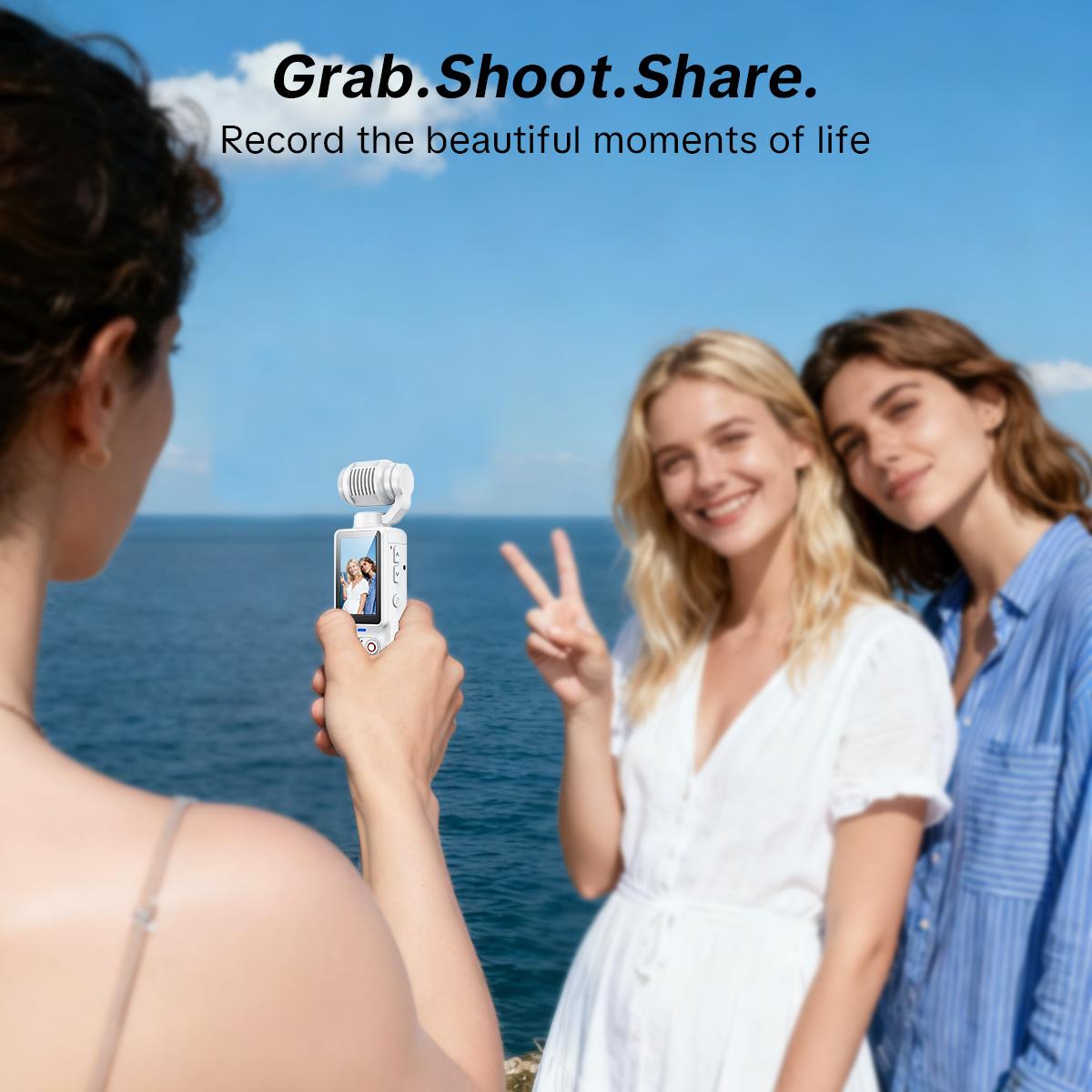 Portable 2.5K Ultra HD Video Recorder with 180° Rotating Lens for Vlogging, Travel & Daily Life