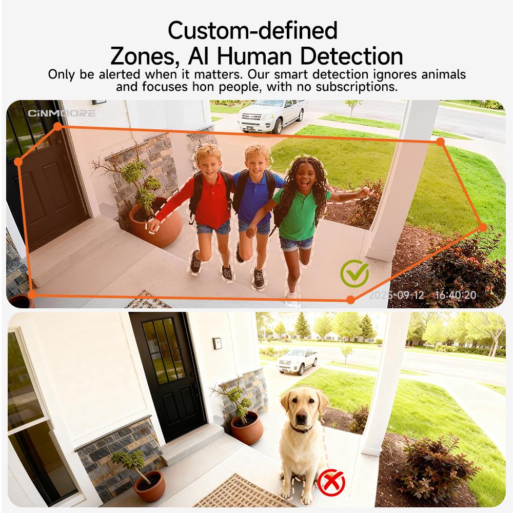 2.5K Wireless Magnetic Security Camera for Indoor & Outdoor, Easy Install Wi-Fi Camera with Night Vision, Motion Detection & Two-Way Audio