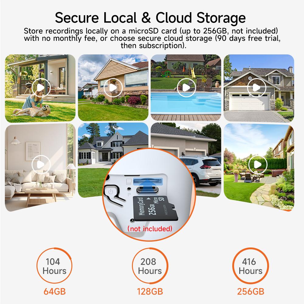 2.5K Wireless Magnetic Security Camera for Indoor & Outdoor, Easy Install Wi-Fi Camera with Night Vision, Motion Detection & Two-Way Audio