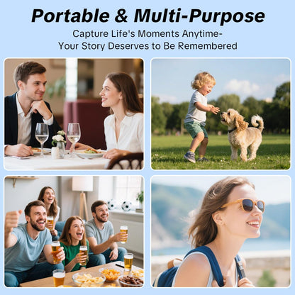 Portable 2.5K Ultra HD Video Recorder with 180° Rotating Lens for Vlogging, Travel & Daily Life