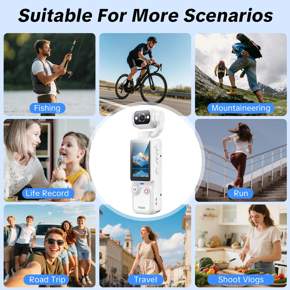 Portable 2.5K Ultra HD Video Recorder with 180° Rotating Lens for Vlogging, Travel & Daily Life