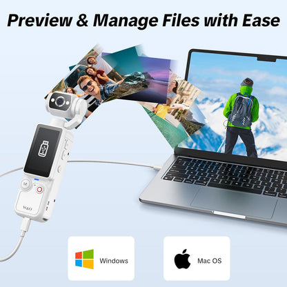 Portable 2.5K Ultra HD Video Recorder with 180° Rotating Lens for Vlogging, Travel & Daily Life